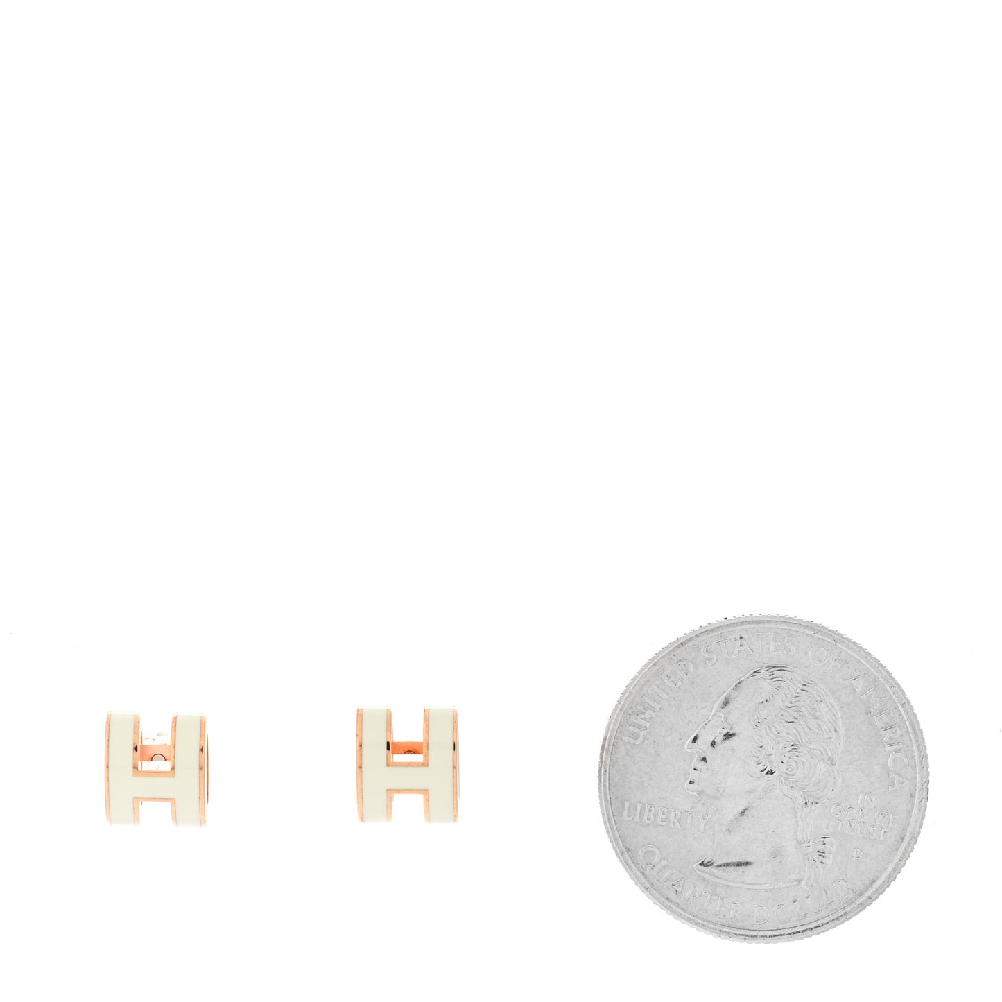 Rose Gold Lacquered Mini Pop H Earrings Vert Fizz