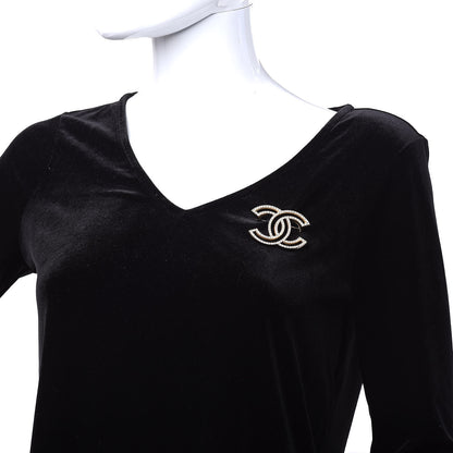 Chanel Crystal CC Brooch Light Gold 2 of 5