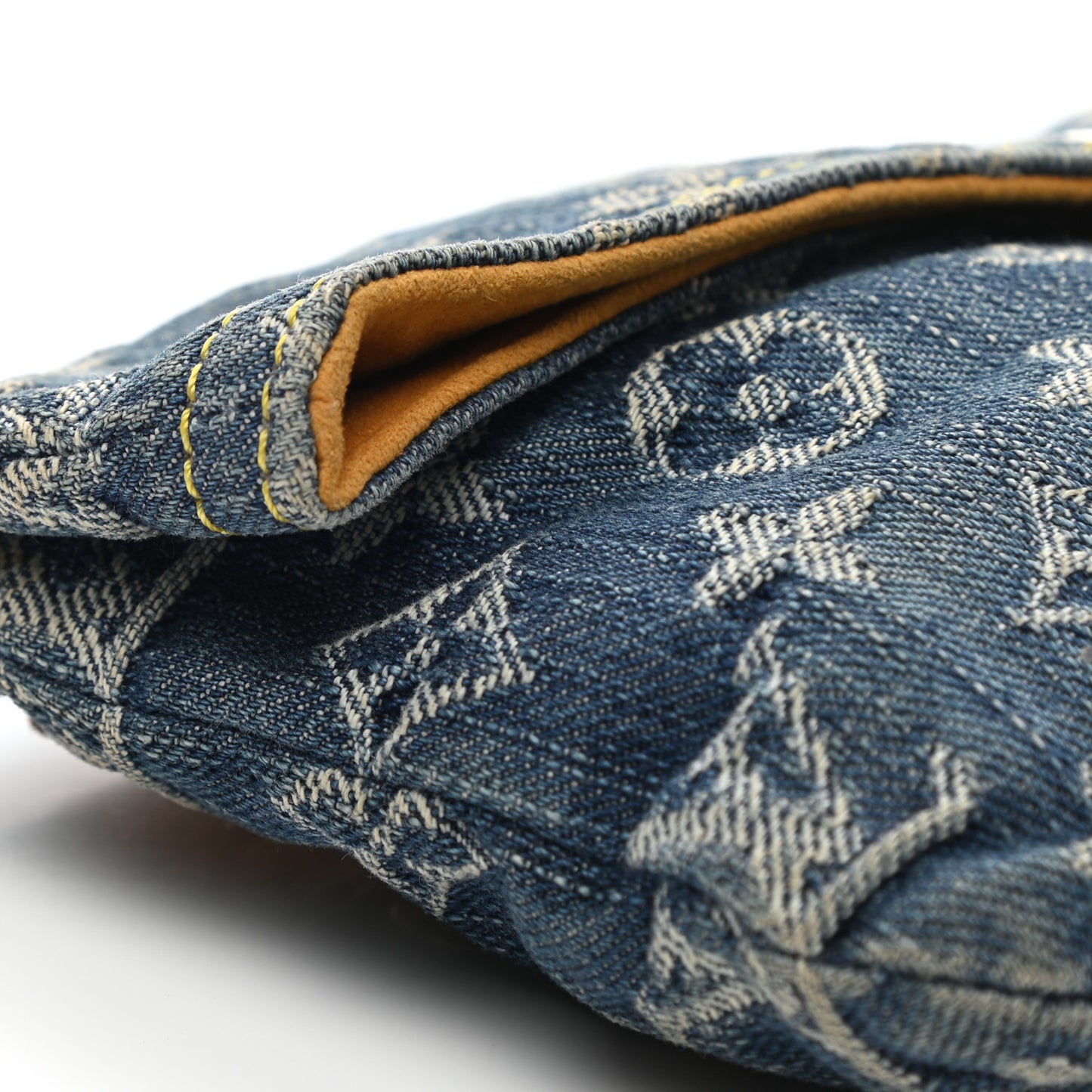 Monogram Denim Pochette Plat Clutch Blue