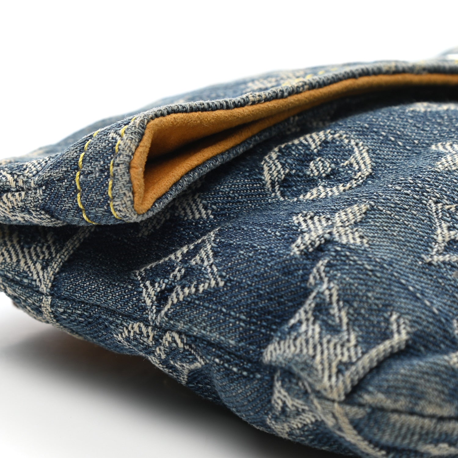 Louis Vuitton Monogram Denim Pochette Plat Clutch Blue 10 of 11