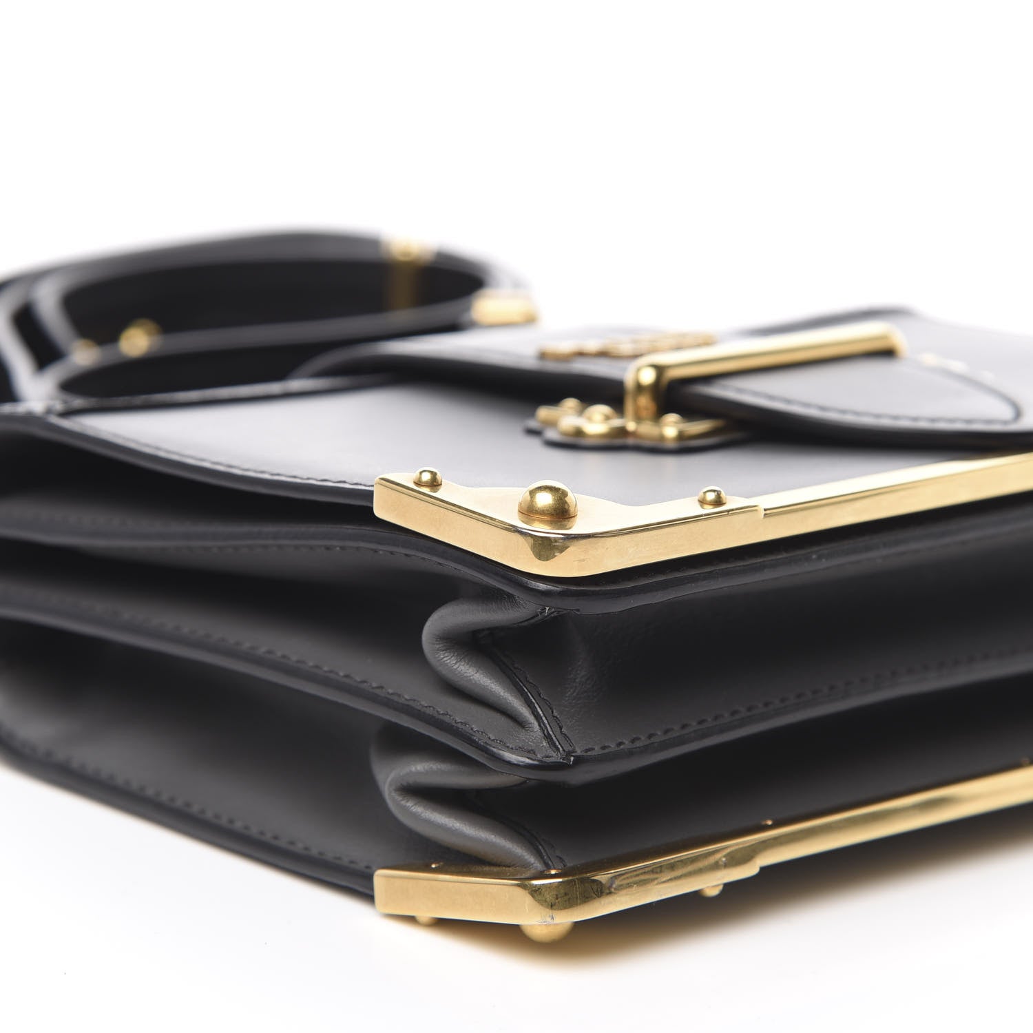 Prada City Calfskin Saffiano Cahier Bag Mercurio Black 7 of 9