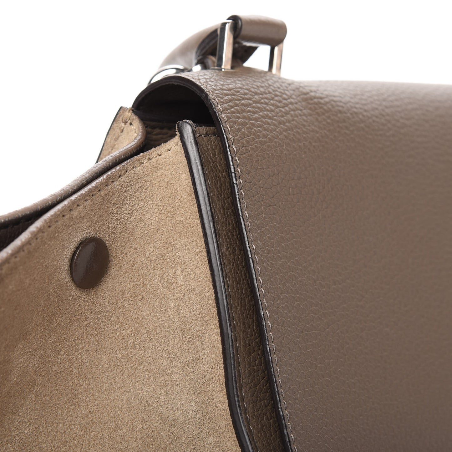 Drummed Calfskin Suede Medium Trapeze Souris