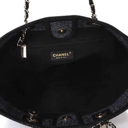 Chanel Lurex Boucle Small Deauville Tote Black 4 of 5