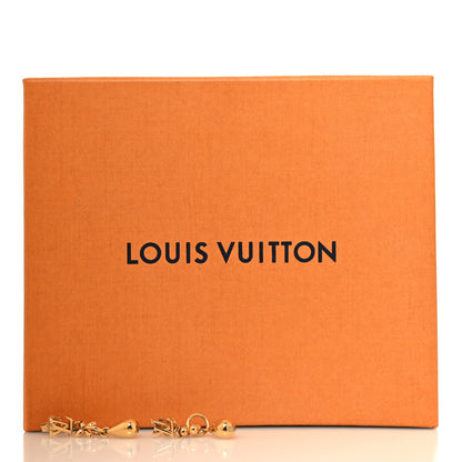 Louis Vuitton Metal LV Flower Drop Gold 4 of 4