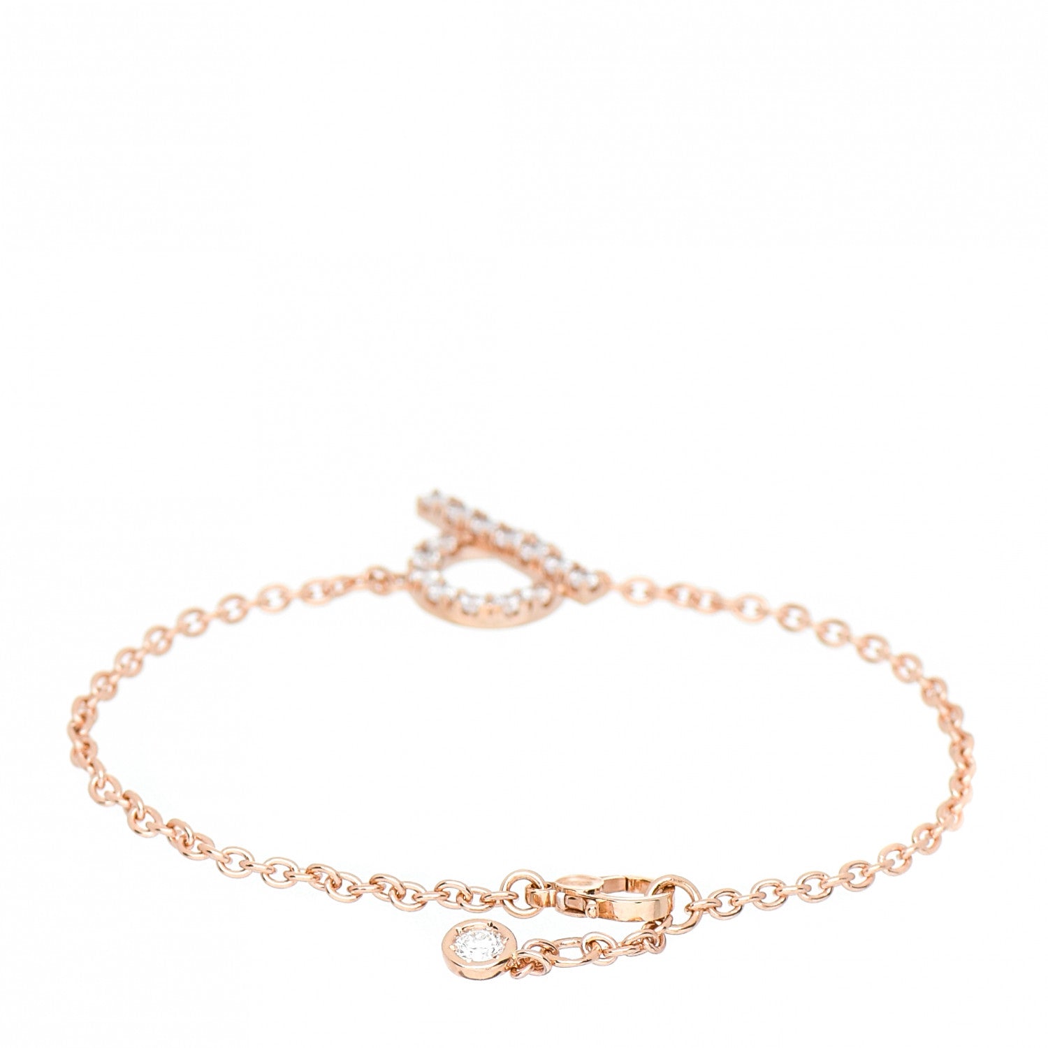 Hermes 18K Rose Gold Diamond Finesse Bracelet SH 2 of 4