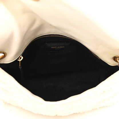 Saint Laurent Boucle Tweed Quilted Small Loulou Puffer Monogram Chain Satchel Crema Soft 5 of 10