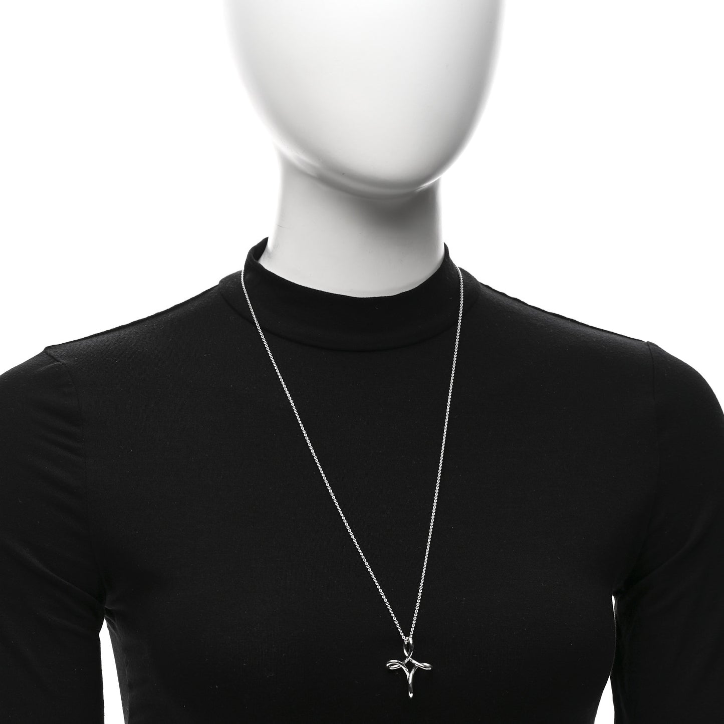 Sterling Silver Elsa Peretti Infinity Cross Pendant Necklace