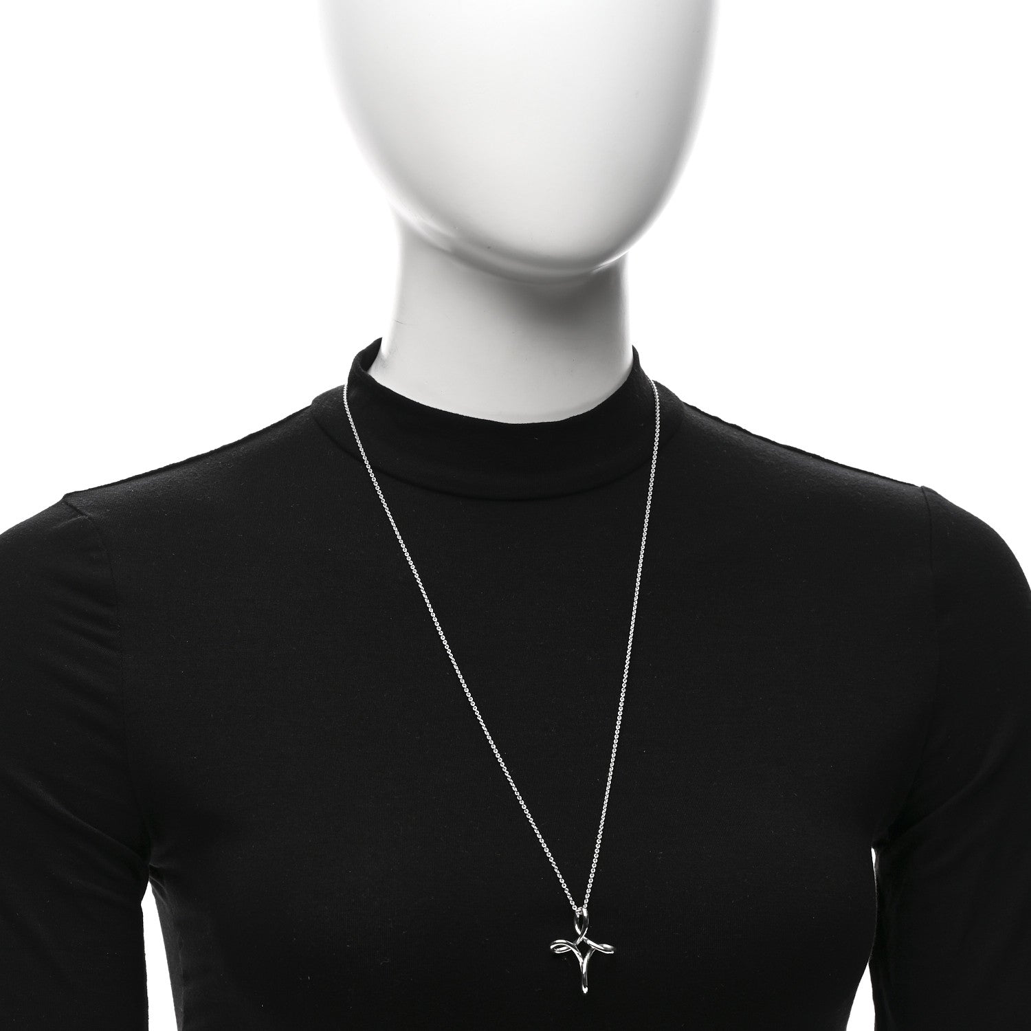 Tiffany Sterling Silver Elsa Peretti Infinity Cross Pendant Necklace 2 of 5
