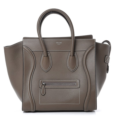 Celine Drummed Calfskin Mini Luggage Souris 1 of 10
