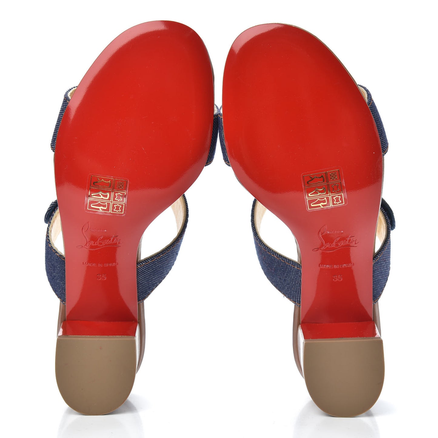 Denim Calfskin Sandenim Double Strap Sandal 35 Blue