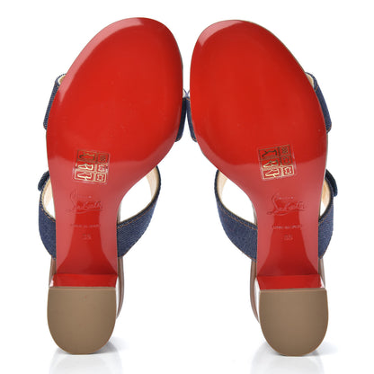 Christian Louboutin Denim Calfskin Sandenim Double Strap Sandal 35 Blue 5 of 7