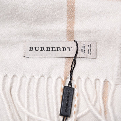 Burberry Cashmere Giant Check Fringe Scarf Dark Almond 5 of 5