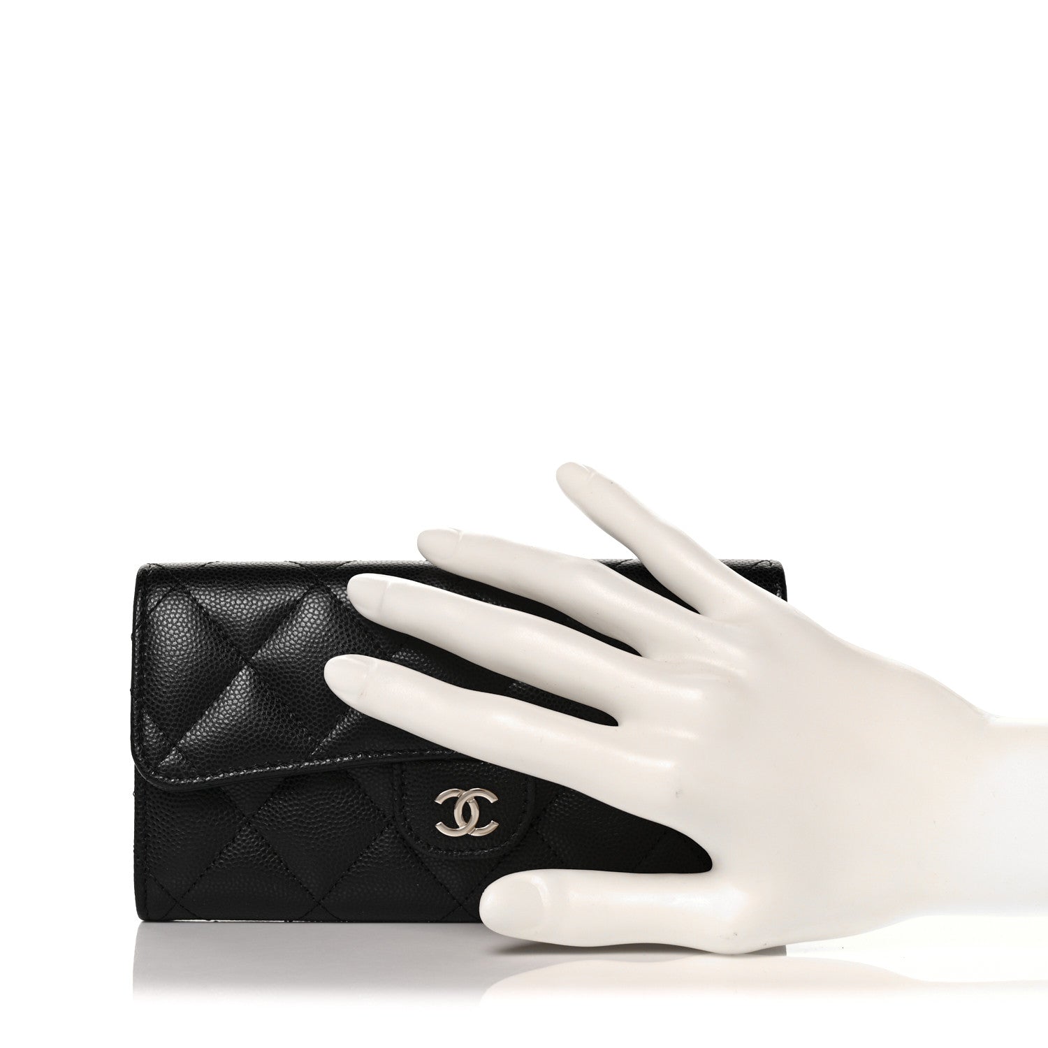 Chanel Caviar Quilted Medium Gusset Flap Wallet Black 2 of 11