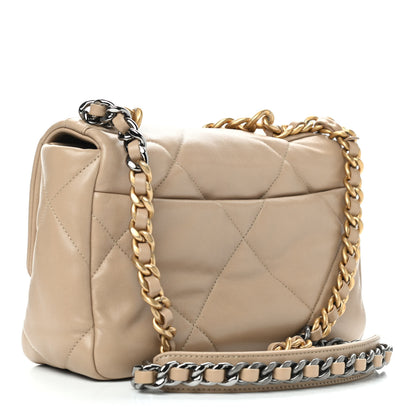 Chanel Lambskin Quilted Medium Chanel 19 Flap Dark Beige 3 of 9