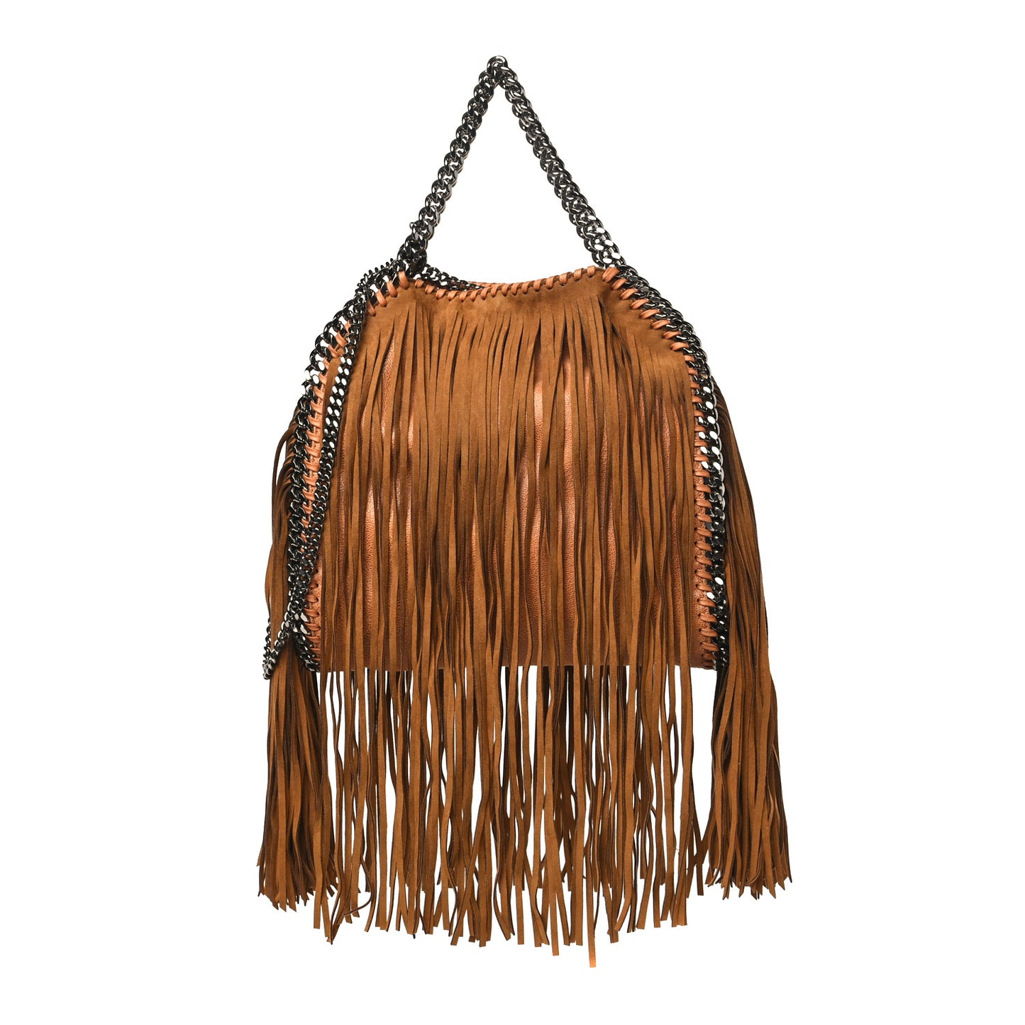 Shaggy Deer Fringe Mini Falabella Tote Brown