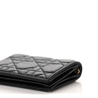 Christian Dior Lambskin Cannage Mini Lady Dior Wallet Black 8 of 9