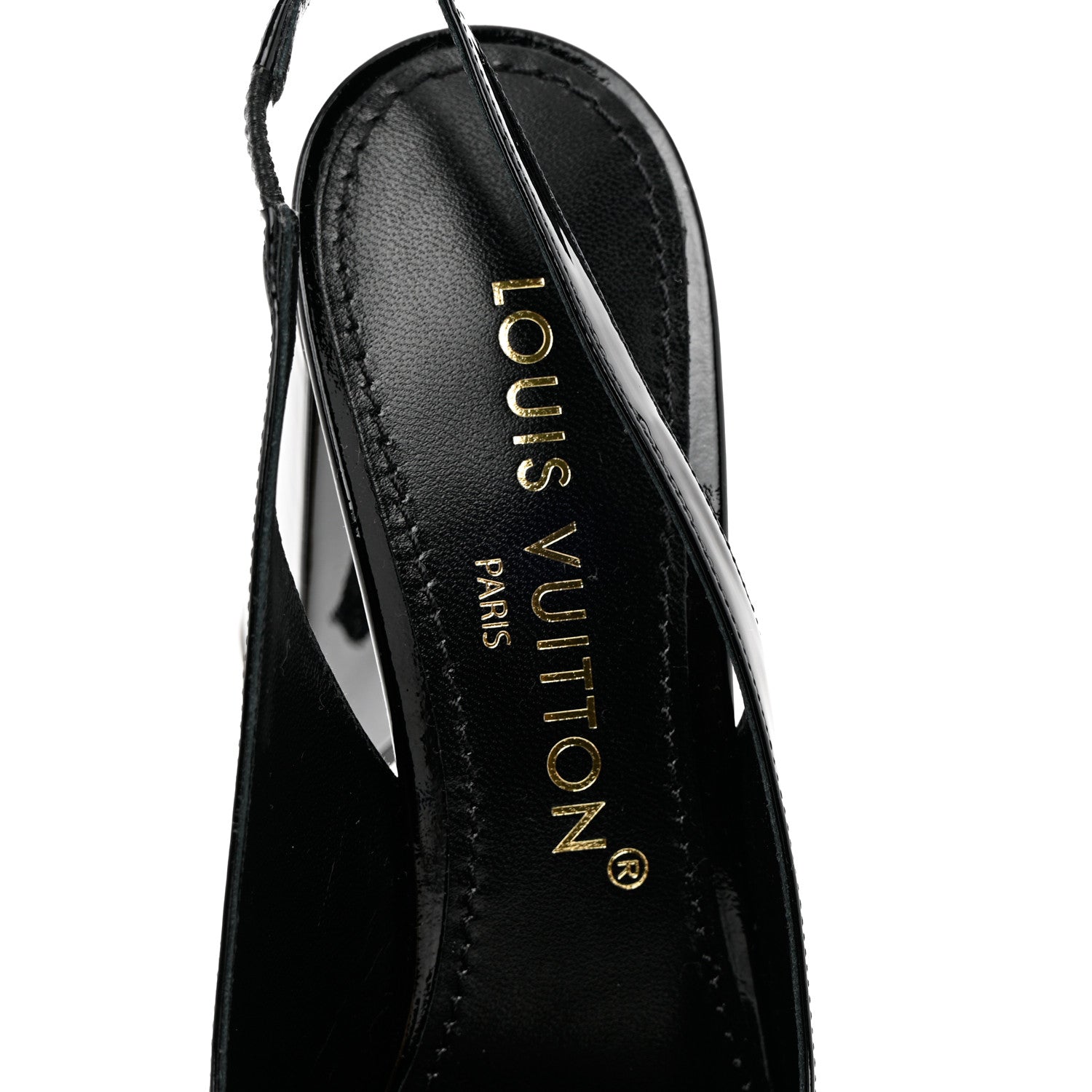 Louis Vuitton Patent Calfskin Shake Slingback Pumps 37 Black 6 of 9
