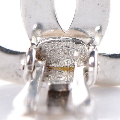 Chanel CC Clip On Earrings Silver 4 of 4
