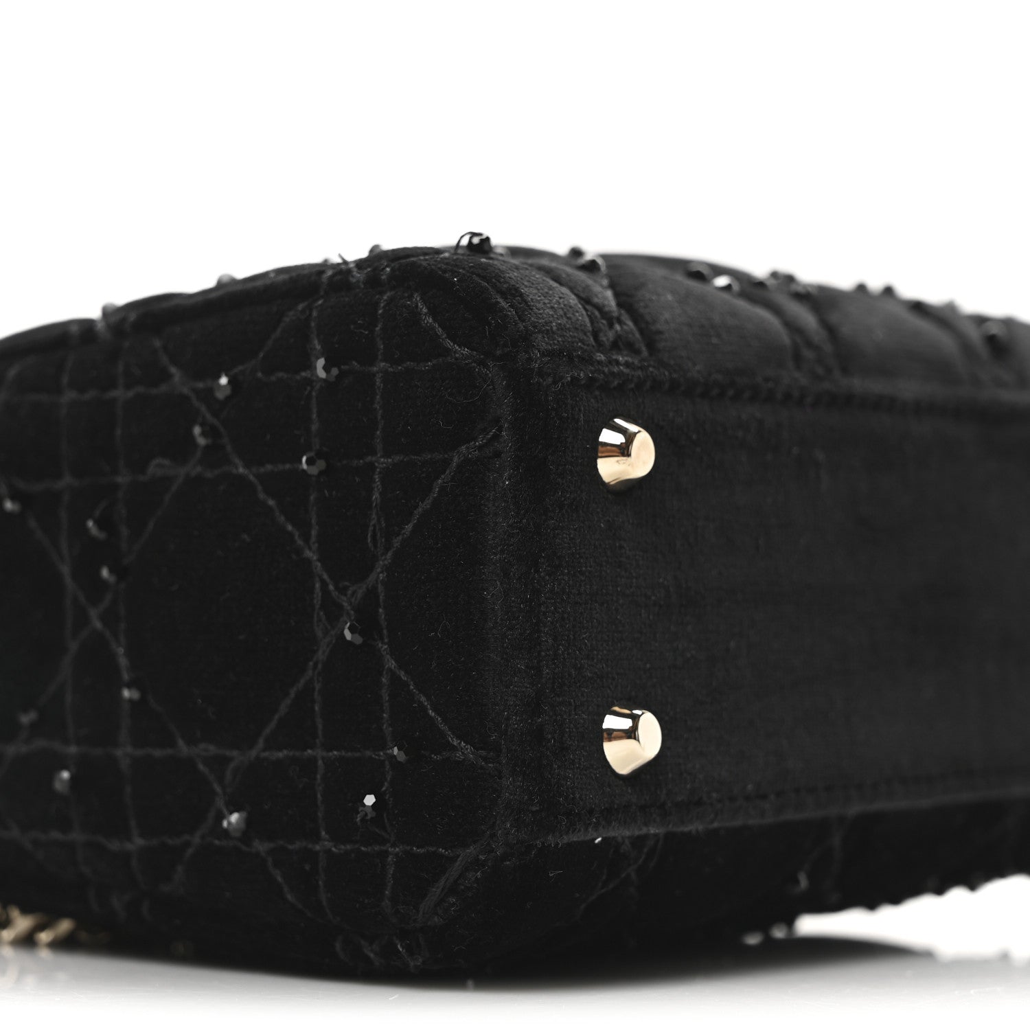 Christian Dior Velvet Beaded Mini Lady Dior Black 8 of 9