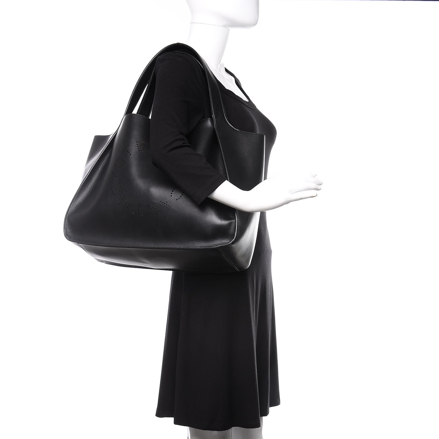 Stella McCartney Eco Alter Nappa East West Perforated Tote Black 2 of 10