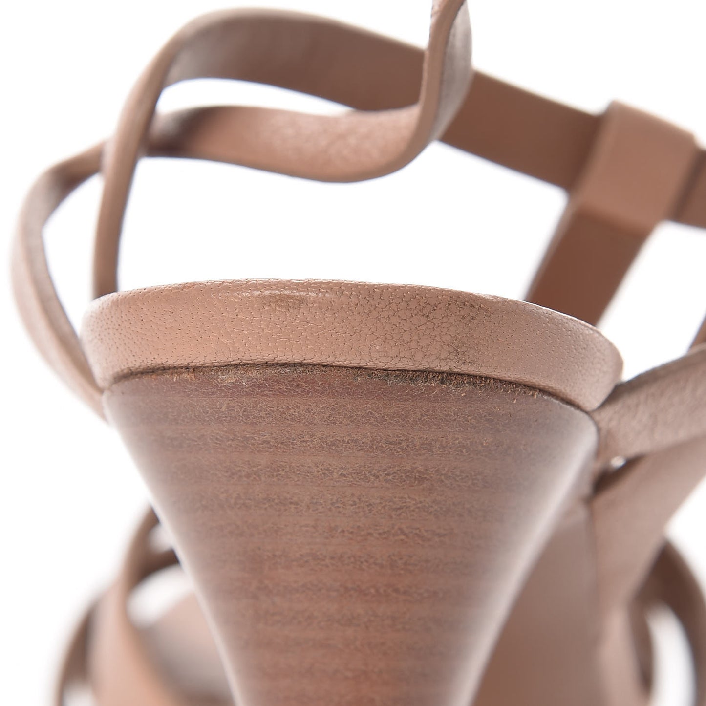 Calfskin Tribute 105 Platform Sandals 37 Light Beige