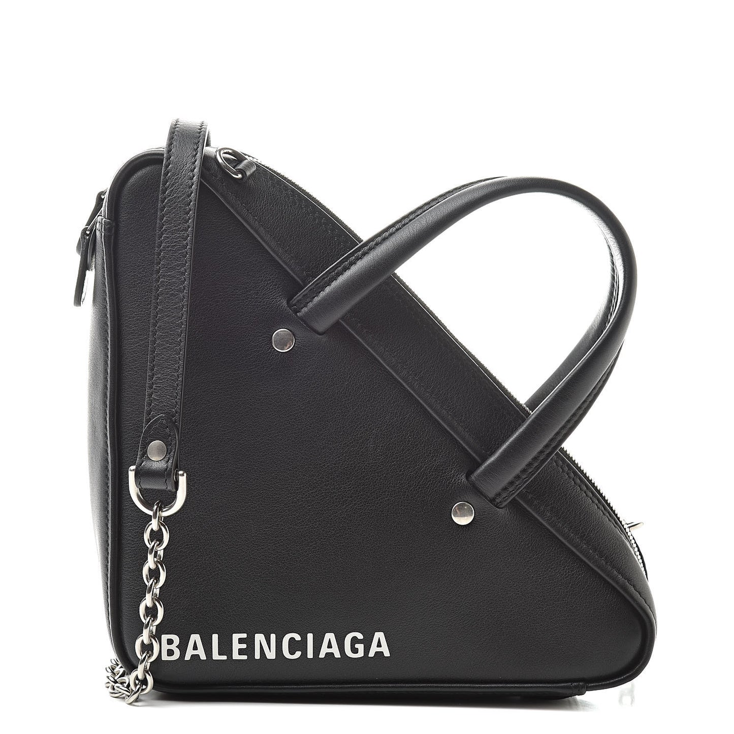 Calfskin XS Triangle Chain Duffle Black