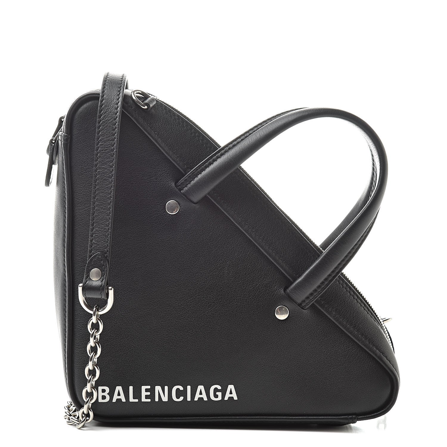 Balenciaga Calfskin XS Triangle Chain Duffle Black 1 of 10