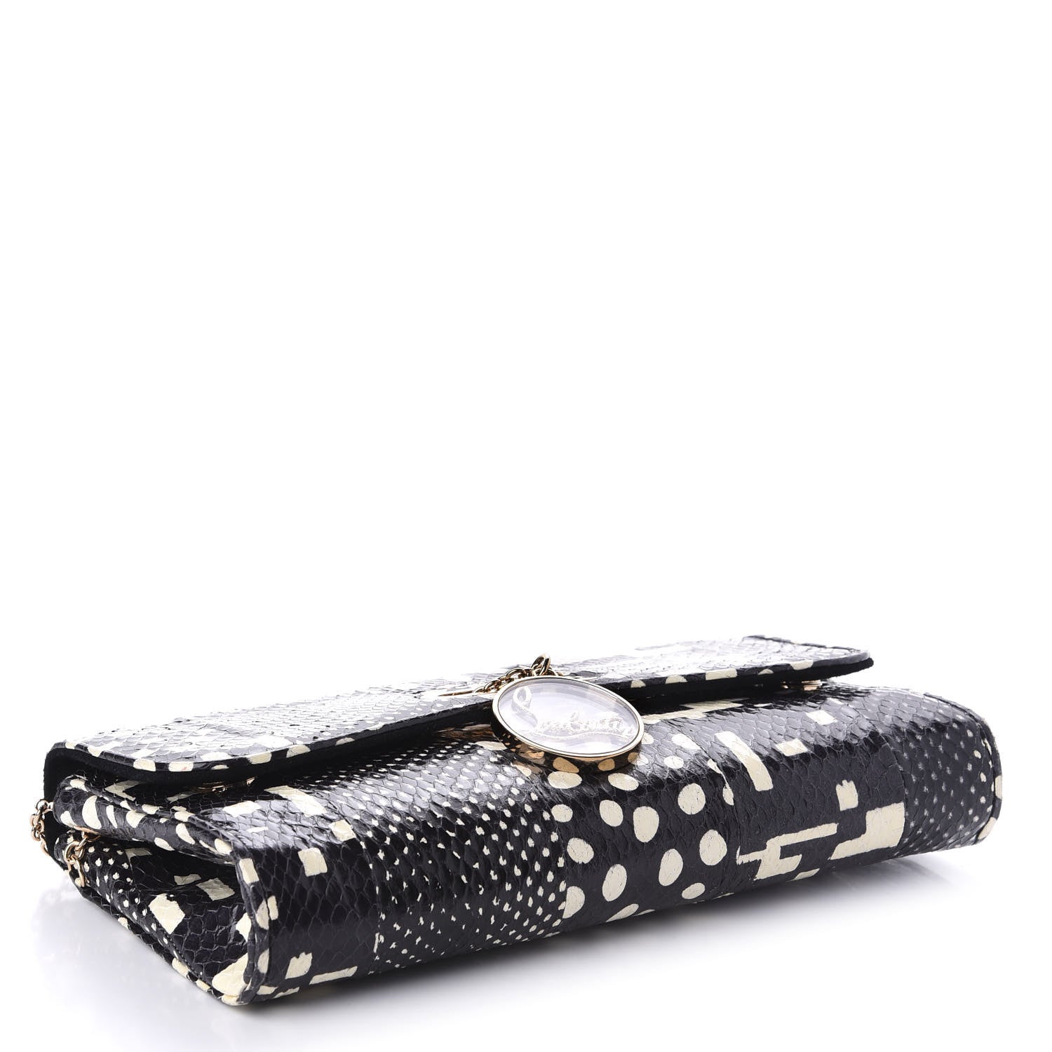 Christian Louboutin Watersnake Patchwork Riviera Clutch Black 4 of 9