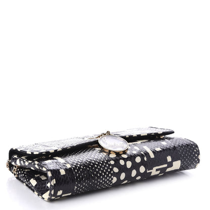 Christian Louboutin Watersnake Patchwork Riviera Clutch Black 4 of 9