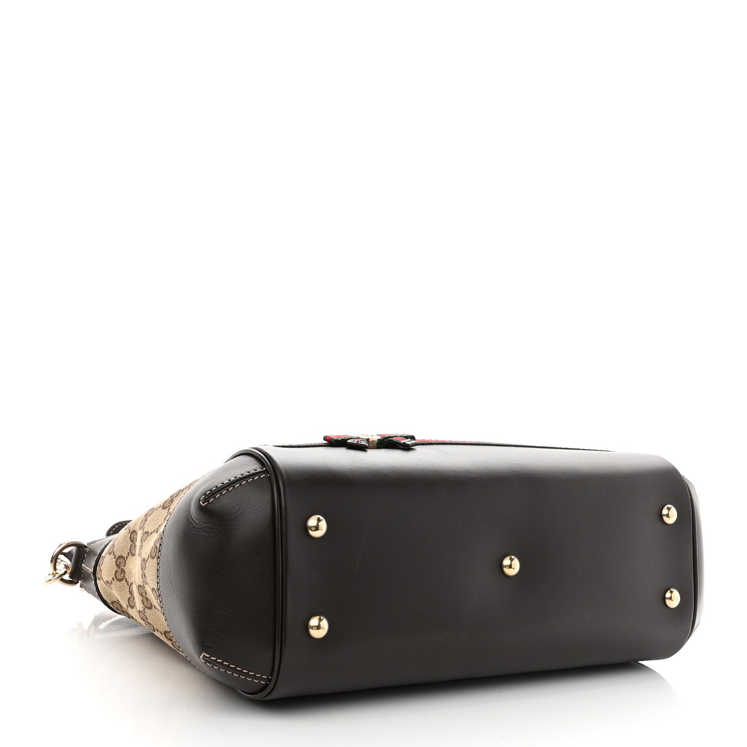 Gucci Monogram Web Mayfair Top Handle Satchel Dark Brown 4 of 9