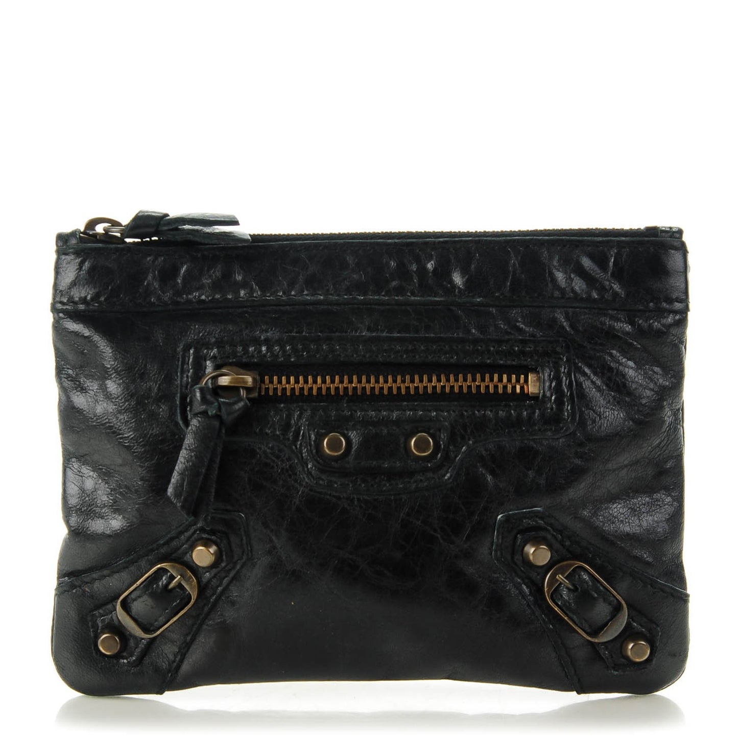 Agneau Classic Hardware M Porte-Monnaie Coin Purse Black
