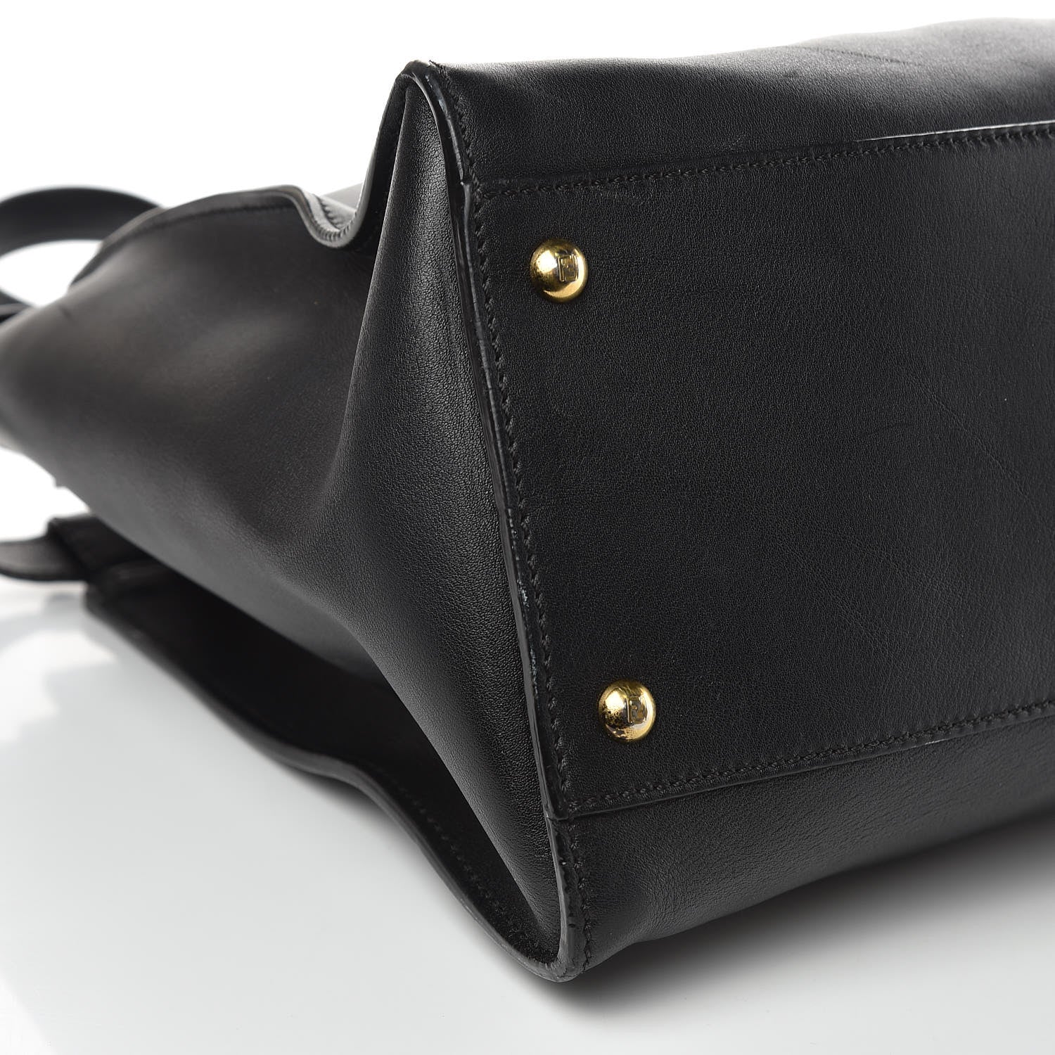 Fendi Vitello Seta Shiny Nappa Large Peekaboo Iconic Satchel Black 9 of 15