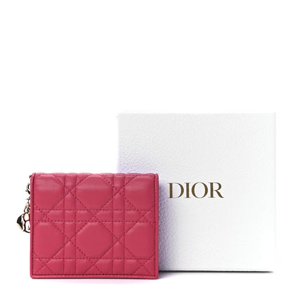 Christian Dior Lambskin Cannage Mini Lady Dior Wallet Pink 13 of 13