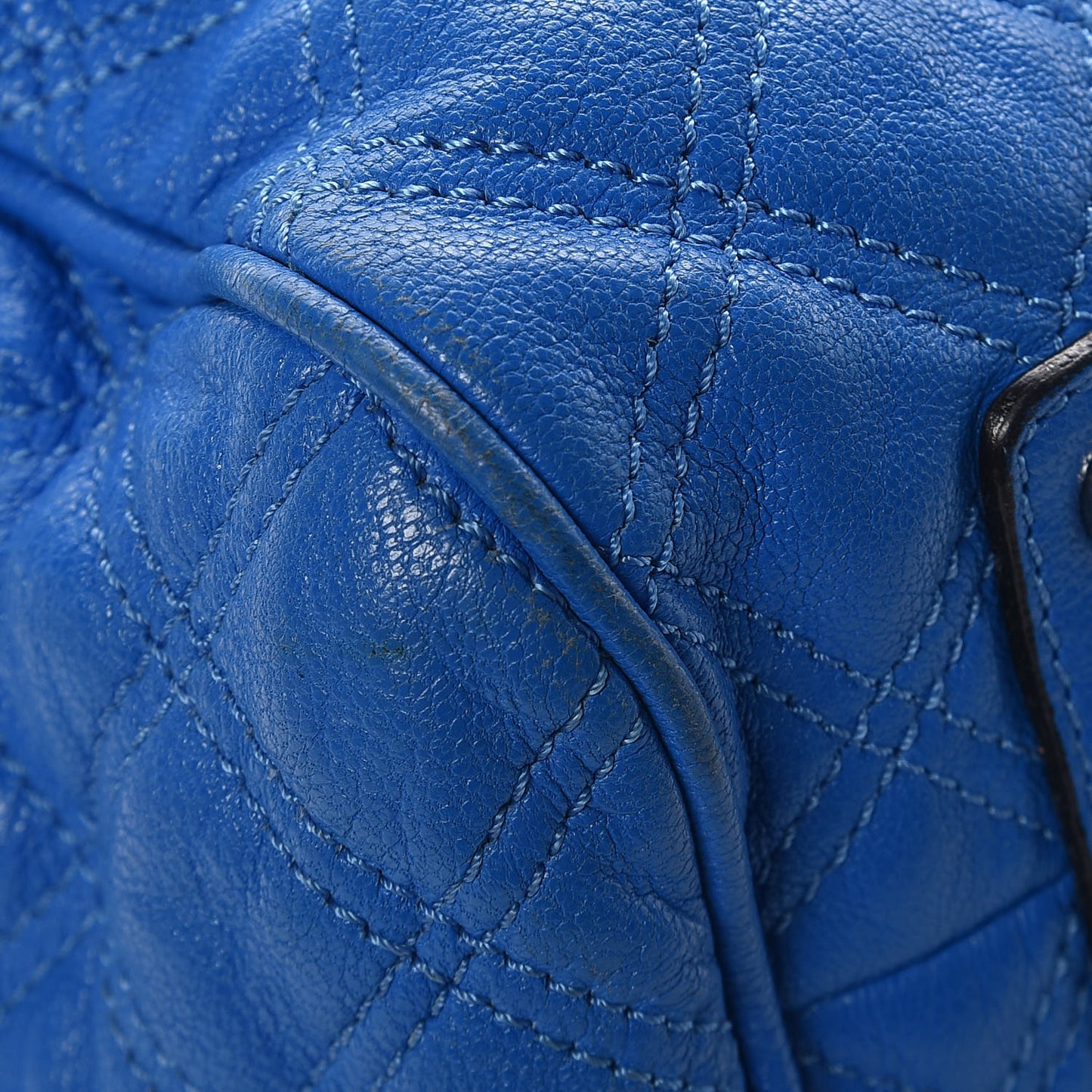 Calfskin Quilted Stam Bright Blue