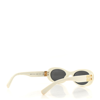 Miu Miu Acetate Oval Sunglasses SMU 06Z White 4 of 8