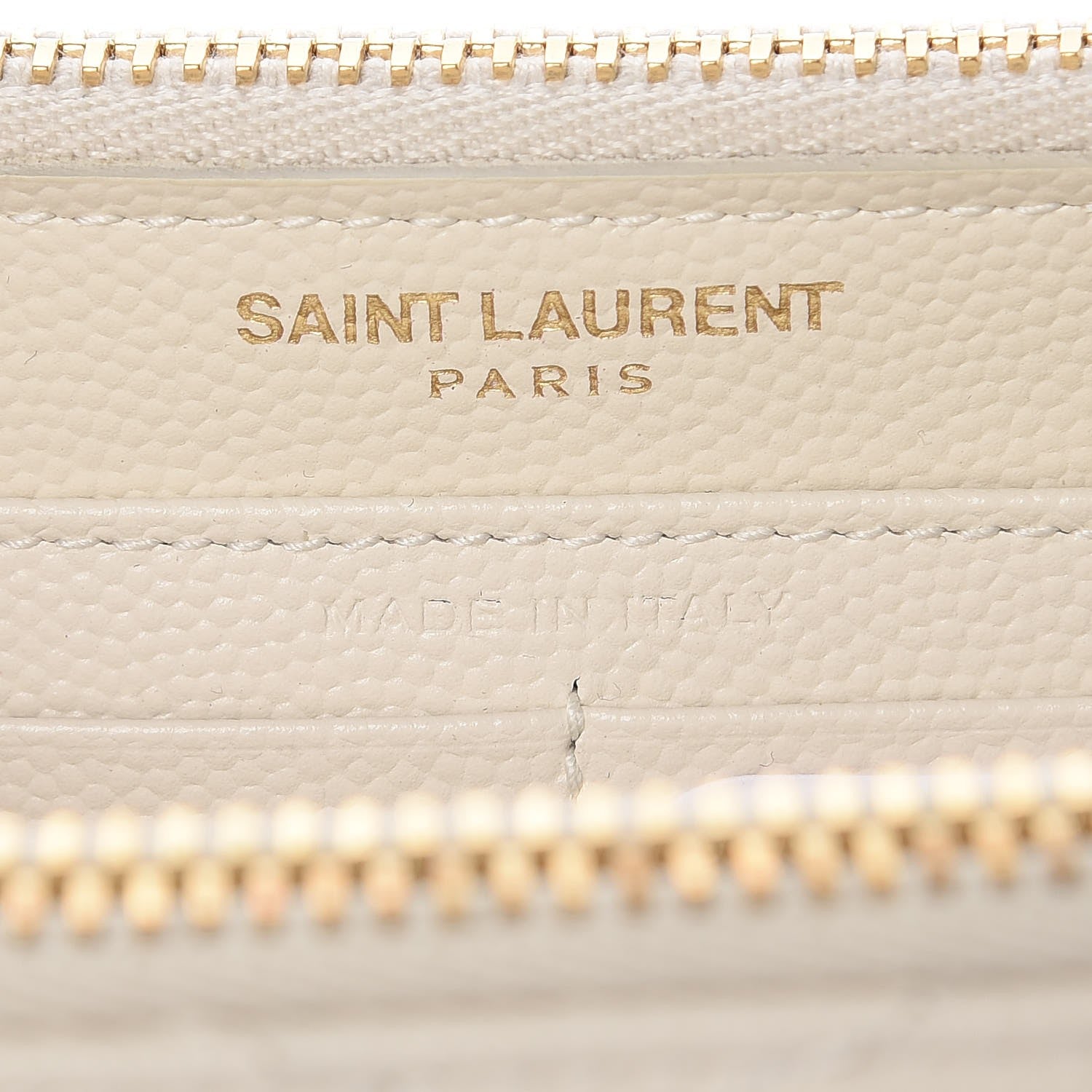 Saint Laurent Grain De Poudre Matelasse Chevron Monogram Double Zip Wallet Porcellana 6 of 7