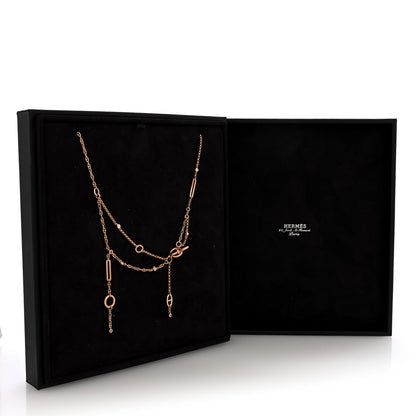 Hermes 18K Rose Gold Diamond Chaine d'Ancre Chaos Necklace 10 of 10