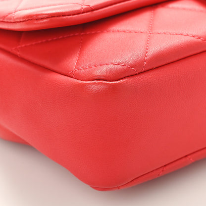 Chanel Lambskin Quilted Resin Bi-Color Chain Flap Bag Red 9 of 10