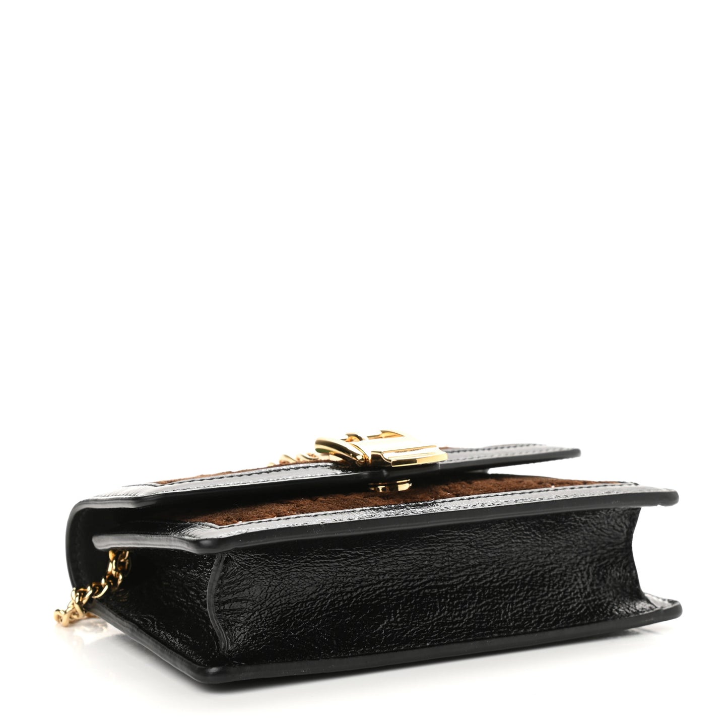 Velvet GG Monogram Super Mini Sylvie Chain Shoulder Bag Brown