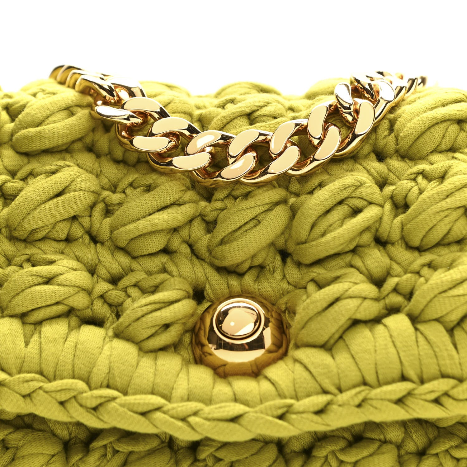 Bottega Veneta Jersey Crochet Shoulder Bag Kiwi 7 of 9