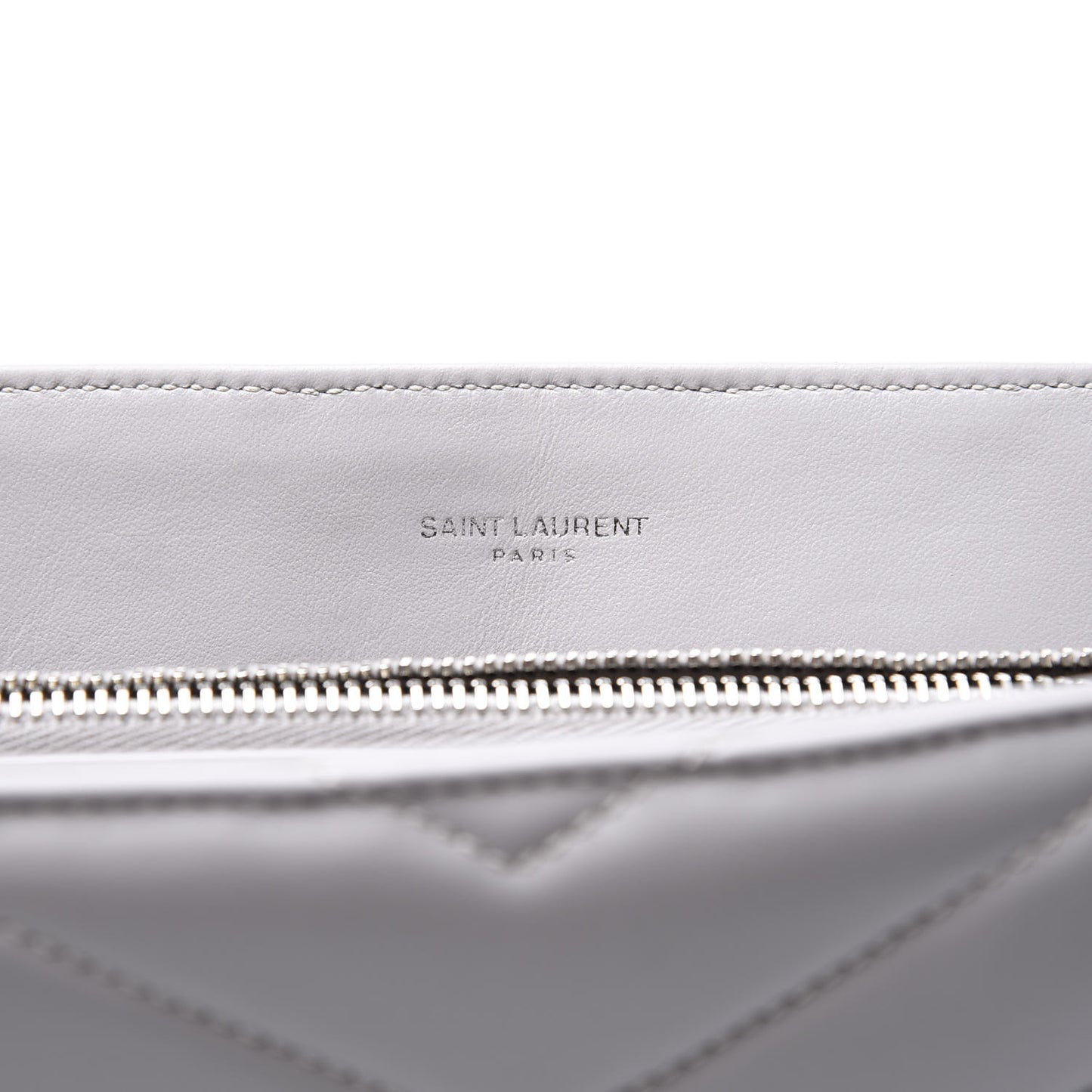 Calfskin Y Quilted Monogram Medium Loulou Chain Satchel White