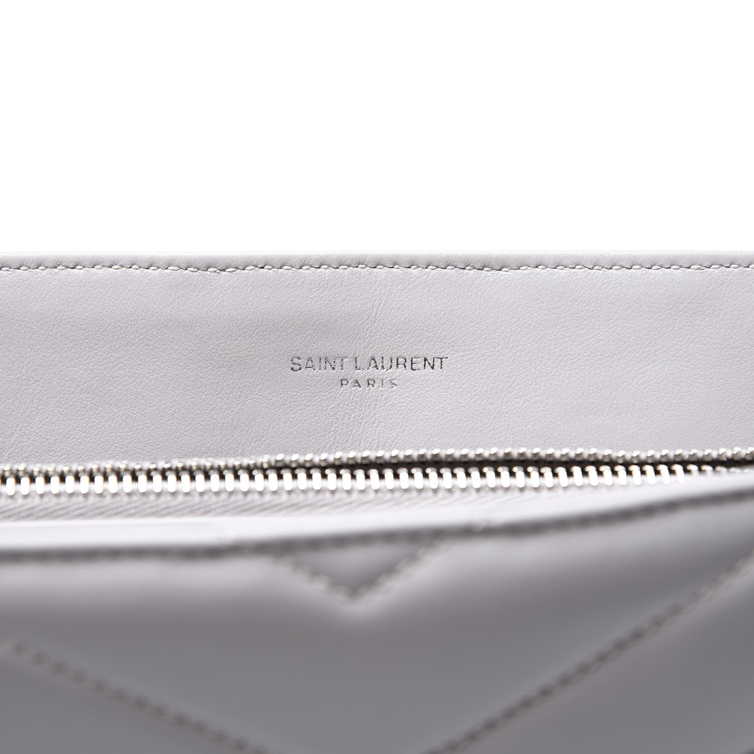 Saint Laurent Calfskin Y Quilted Monogram Medium Loulou Chain Satchel White 7 of 11