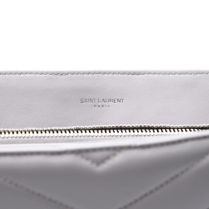 Saint Laurent Calfskin Y Quilted Monogram Medium Loulou Chain Satchel White 7 of 11