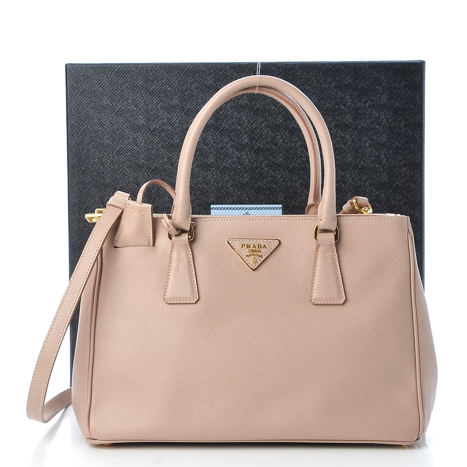 Prada Saffiano Small Galleria Double Zip Tote Cammeo 15 of 15