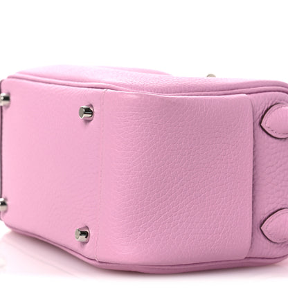 Hermes Taurillon Clemence Mini Lindy 20 Mauve Sylvestre 10 of 14