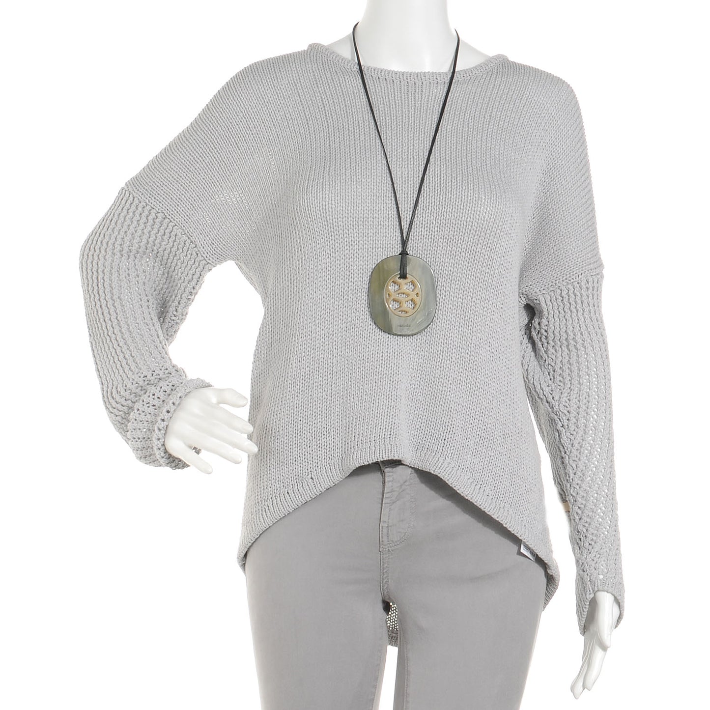 Buffalo Horn Lacquer Lift Necklace GM Black