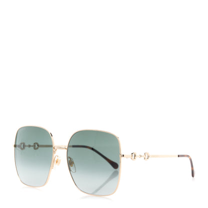 Gucci Metal Horsebit Square Frame Sunglasses GG0879S Grey 1 of 8