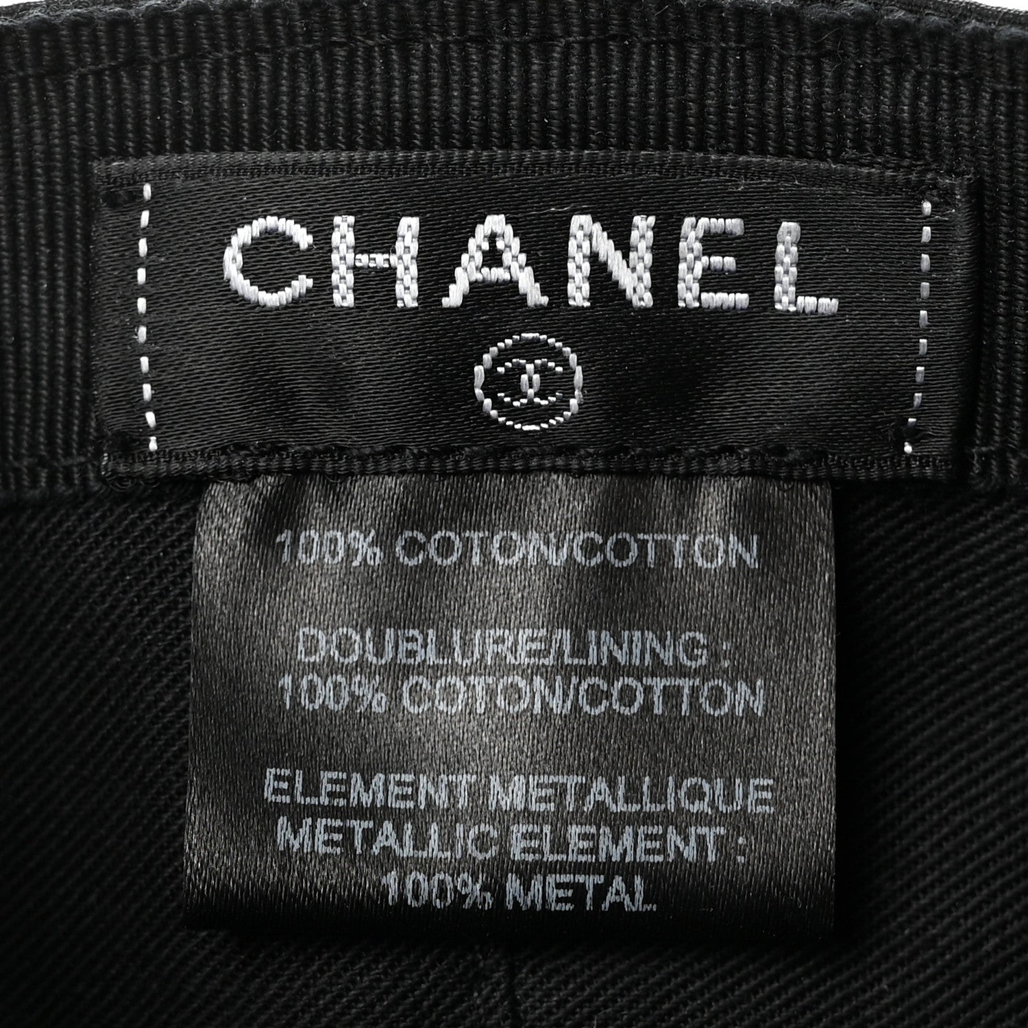 Chanel Cotton CC Cap Hat Black 8 of 10