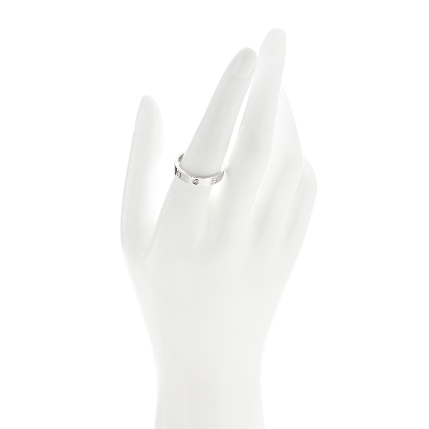 18K White Gold Diamond 4mm LOVE Wedding Band Ring 58 8.25