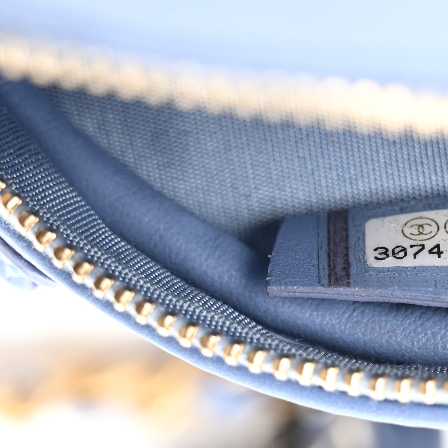 Chanel Sequin Chanel 19 Round Clutch With Chain Light Blue 7 of 10